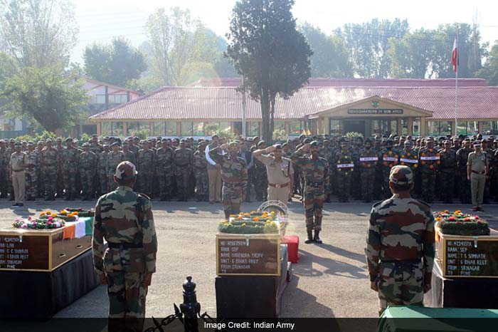 On Sunday morning, four terrorists sneaked into the army base in Uri and killed soldiers sleeping in tents that caught fire.