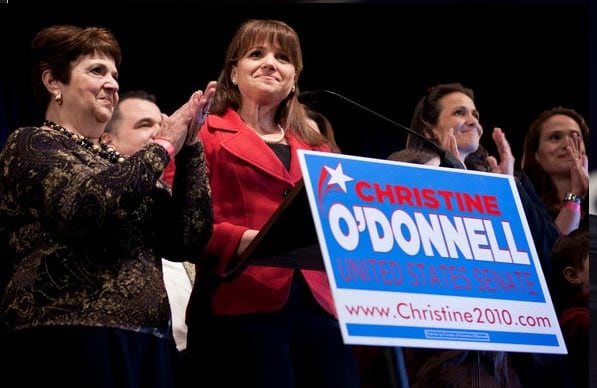 The support of the Tea Party was not enough to propel Christine O'Donnell to victory in the Delaware Senate race, which had become a national sensation. Her opponent, Chris Coons, kept the seat in Democratic hands. (NYT Photo)