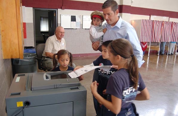 Sean Duffy, center, a former star of MTV's ?Real World,? was elected to Congress on the Republican ticket in Wisconsin. (NYT Photo)