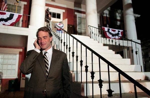 The Republican party handed President Obama a high-profile defeat when Robert Hurt, a state senator in Virginia, defeated the only Democratic House candidate for whom Mr. Obama campaigned directly, Tom Perriello. (NYT Photo)