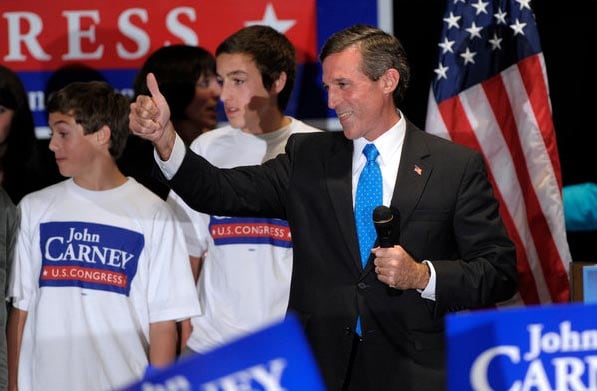John Carney, a Democrat, won a seat in the House in Delaware's at-large district. That seat had been held by Representative Mike Castle, a longtime Republican who lost in the Senate primary to Christine O'Donnell. (NYT Photo)