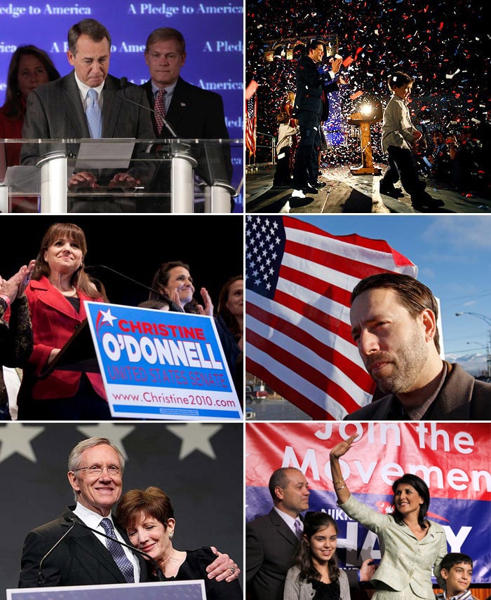Mid-term elections refer to general elections in the United States that are held two years after the Presidential elections. The 2010 US mid-term elections were held on Tuesday, November 2, 2010. All 435 seats in the United States House of Representatives and 37 of the 100 seats in the United States Senate were contested in this election besides numerous other state and local races.<br><br>This year's campaign was one that was full of surprises and was also the most expensive mid-term election campaign in the nation's history.<br><br>A Republican resurgence delivered defeats to Democrats from the Northeast to the South and across the Midwest in the US.<br><br>Nikki Haley of Republican party, who was contesting from South Carolina, won the seat and became the second person of Indian-origin to be a Governor of an American state.<br><br> Some of the issues highlighted by the candidates and voters in 2010 focused on national economic conditions and the economic policies of the Obama Administration, especially regarding bailouts, health care, taxes, and deficits, as well as corruption in government and terrorism.<br><br>Here's a look at some of the winners.