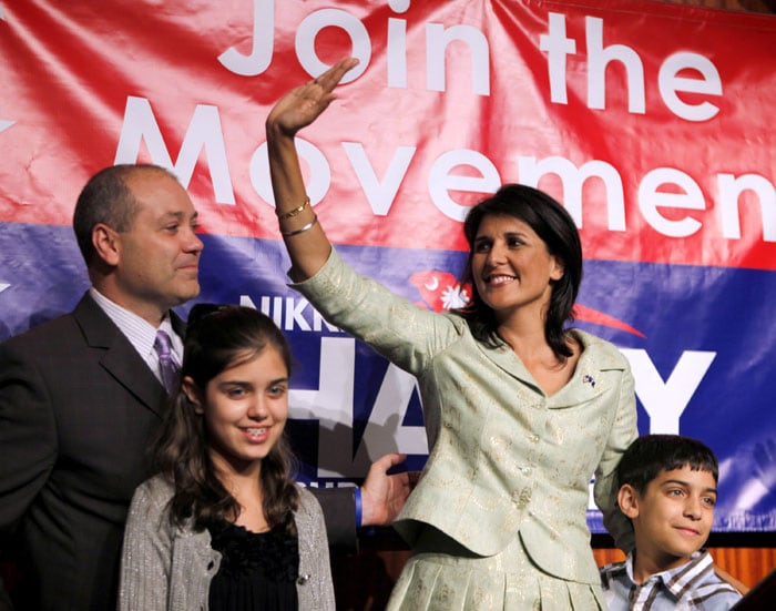 Indian-American Nikki Haley of Republican party scripted history in US politics by winning the governorship of South Carolina, becoming only the second person of Indian-origin to be a Governor of an American state. (AP Photo)