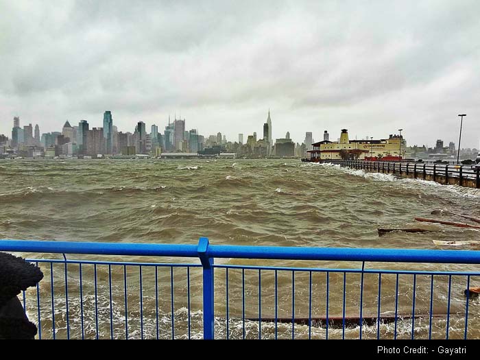 Heavy rain and further flooding remain major threats over the next couple of days as the storm makes its way into Pennsylvania and up into New York State. <br><br>
This image was sent by Gayatri from New York.