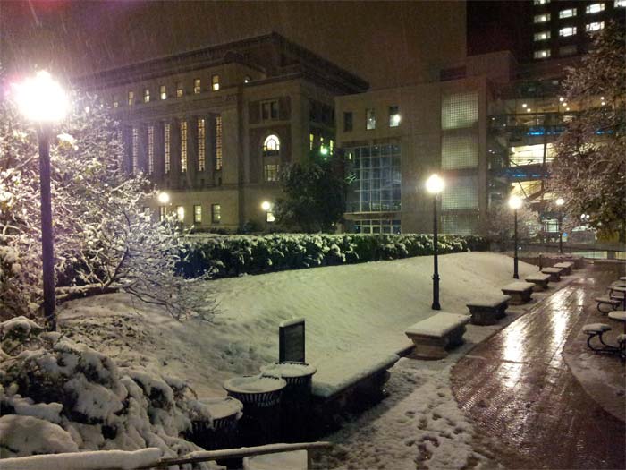 The National Weather Service said the latest storm was moving northward off the East Coast and would bring a wintry mix of precipitation to areas across the northern mid-Atlantic and northeast.