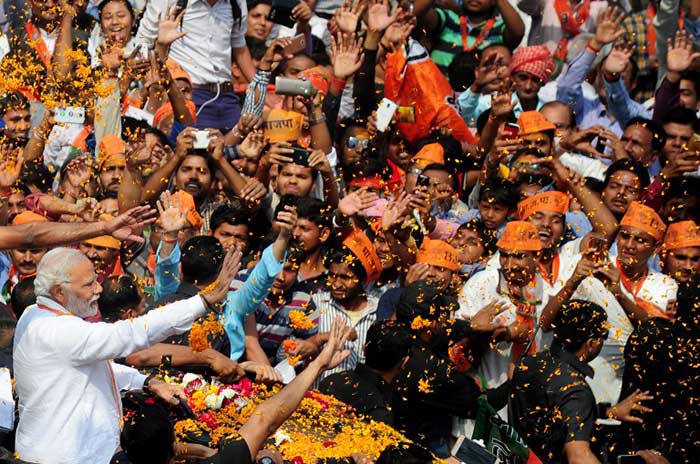 Political Heavyweights, Sea Of Supporters Flow Through Varanasi