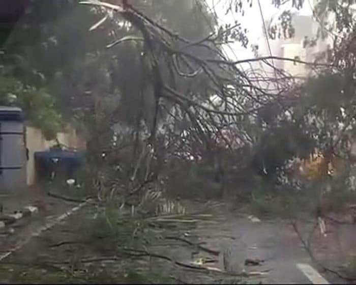 Almost 50 flights were delayed or diverted to and from Chennai this morning and suburban train services have been suspended.