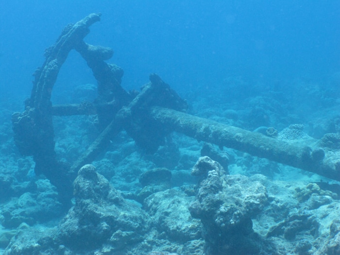 Counterweight or possibly a part of the mast of one of the steamship wrecks off Minicoy, Lakshadweep.