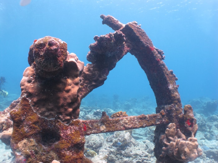 Counterweight or possibly a part of the mast of one of the steamship wrecks off Minicoy, Lakshadweep.