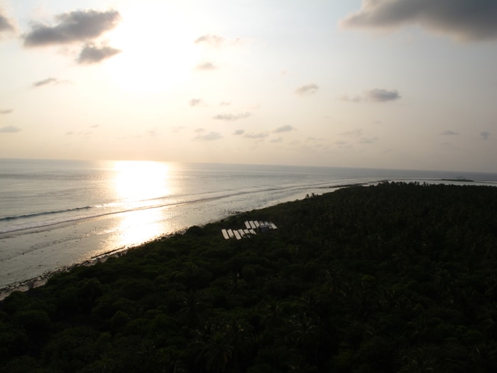 Approaching sunset, Minicoy island (filmed from the top of the Minicoy lighthouse), Lakshadweep.