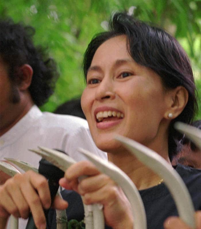 <b>Aung San Suu Kyi on her freedom from house arrest by the military government for dissident work:</b><br><br>Peace as a goal is an ideal which will not be contested by any government or nation, not even the most belligerent.
