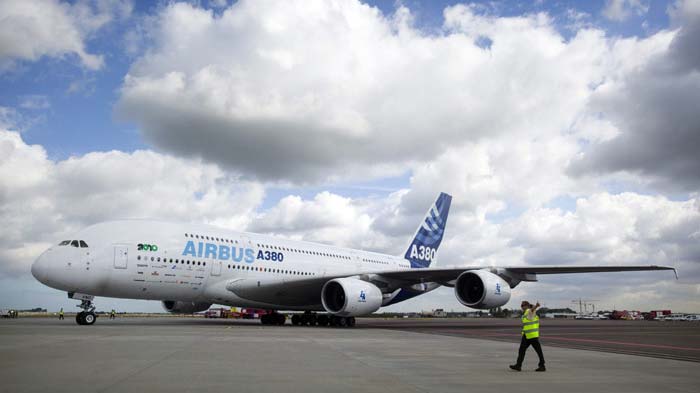 The world's largest passenger aircraft A-380 made its maiden flight in India. An Emirates Airbus A380 flew in from Dubai with over 500 passengers, marking the aircraft's arrival at the Terminal-3 (T3) of Delhi's Indira Gandhi International Airport (IGIA) on July 15, 2010. The massive bird that flew into the Indian skies for the very first time attracted huge crowds.<br><br>The 517-seat A-380 offers 14 flat-bed First Class Private Suites with electrically operated doors, 76 fully-flat seats in Business Class - all with mini bars and aisle access, and 427 comfortable contoured seats in Economy - spread across four roomy cabins on the lower deck. A personal satellite phone is fitted to each seat on the A380 aircraft, which also carries a seat-back SMS and email service, along with seat to seat calling and a "My USB" personal picture viewing facility.