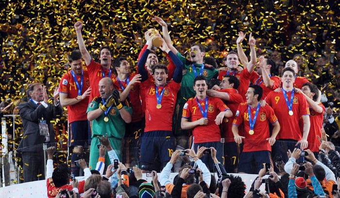 Netherlands entered their first World Cup final after 32 years with a 3-2 win over Uruguay after seeing off the irresistible Diego Forlan and Spain displayed class in their 1-0 taming of Germany.<br><br>The Germans had to contend with a third place finish for the second time in a row after they beat Uruguay 3-2 in the third place play-off.<br><br>It was time for the final and Netherlands were up against the Spanish juggernaut consisting of one of the finest talents in the modern day game. Both teams were desperate to leave behind the chokers tag and unburden themselves off history.<br><br>The match was keenly contested with the Dutch trying every foul in the book to keep the Spanish midfield from getting into their groove. 14 yellow cards were handed out and both sides came close to scoring but the match ended in a stalemate till full time.<br><br>And just when everyone thought that a penalty-shootout would decide the new world champion, Spain's midfield talisman Andres Iniesta settled the issue with a goal late in extra-time (116 minute).<br><br>The 1-0 win meant that Spain won their first ever FIFA World Cup and became the eighth team to be crowned champions of the tournament.