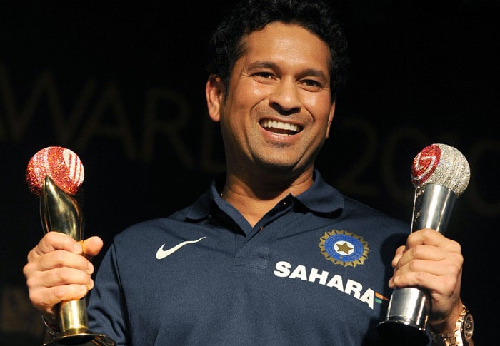 Tendulkar was named Cricketer of the Year at the prestigious ICC Awards, held at a glittering ceremony in Bengaluru.<br><br> During the voting period, the 37-year-old from Mumbai played in 10 Test matches, striking 1,064 runs, including six centuries, at an average of 81.84.<br><br> Tendulkar also played in 17 ODI matches in the time, smashing his way to 914 runs at an average 65.28 in a period that also included the master batsman's record-breaking double-century against South Africa in Gwalior.