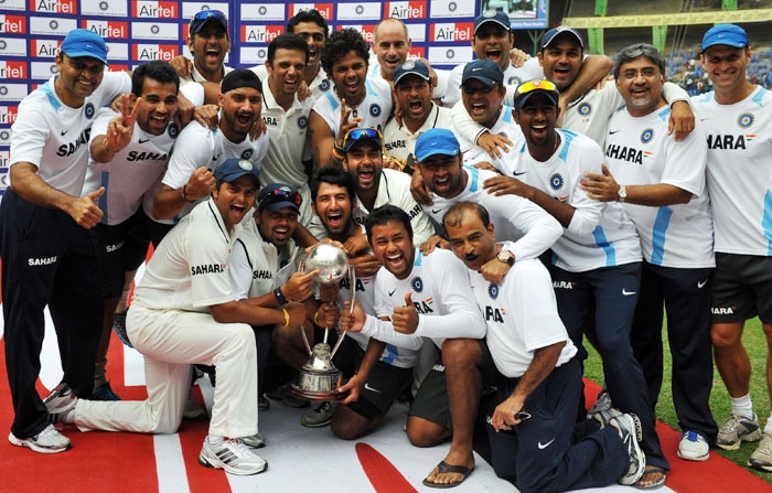 Team India started the year at the top of the ICC test team rankings and the biggest challenge facing them was to stay at the perch. The season started with a tour to Bangladesh and M S Dhoni's men expectedly won both the Test matches.<br><br>But the big test was to follow as South Africa visited the sub-continent for a 2-match Test series. With Dale Steyn in full flow, the top Test team was made to look pedestrian as the Proteas registered a big win in the first Test match in Nagpur. With their reputation and the top slot both at stake in the second Test match at Eden Gardens, India managed to bounce back.<br><br>Centuries by Sehwag, Laxman and Tendulkar and heroics with the ball by Harbhajan Singh helped the home team secure a win and square the series.<br><br>India though found themselves in trouble again and this time it was in Sri Lanka. Muttiah Muralitharan signed off from Test cricket in style as he picked up 8 wickets in the first Test match at Galle to lead the islanders to a win and completed 800 wickets. With the Lankans leading 1-0 after the first 2 Tests, India again needed a inspirational performance to level the series.<br><br>Chasing 250-plus on the last day, VVS Laxman produced a gem of an innings and remained unbeaten on 103 to guide India home.<br><br> The Border-Gavaskar trophy was next as Ricky Ponting and his men came calling. The Australians, struggling to match their glorious past were determined to ground the high flying Indians and looked on road to a win in the first Test at Mohali when they had the hosts almost dead at 124/8 chasing a target of 215.<br><br>But the man who has been a scourge for the Aussies over the years decided to be the saviour for India again. VVS Laxman fought off severe back spasms to script one of the most gallant innings in modern day cricket as he along with some able support from tailender Ishant Sharma and then Pragyan Ojha guided India to an improbable 1-wicket win.<br><br>That was enough to turn the tide as India swept the series with a thumping win at Bangalore, thanks to a Sachin Tendulkar double ton.<br><br>New Zealand were the next to travel to India and the pundits were quick to predict a whitewash in favour of Team India. The Kiwis though made life difficult for the hosts they produced good all round performances in the first to Test matches to keep the series tied at 0-0. Harbhajan Singh surprised himself and host of others by cracking 2 centuries in the first two Tests.<br><br>The Kiwi resistance was finally broken as India stormed to a huge win in the last Test to win the series 1-0.