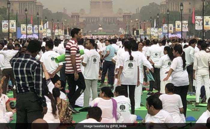 Fourth International Yoga Day Celebrations: Pictures