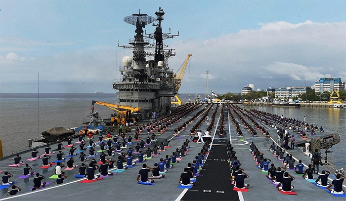 Yoga At Sea: Naval Officers, Sailors Perform Asanas Onboard INS Viraat