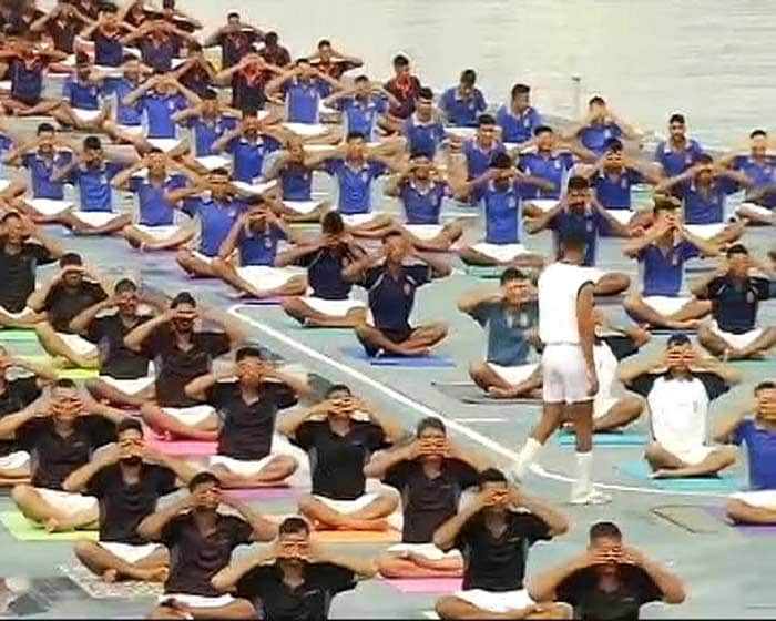 Yoga At Sea: Naval Officers, Sailors Perform Asanas Onboard INS Viraat