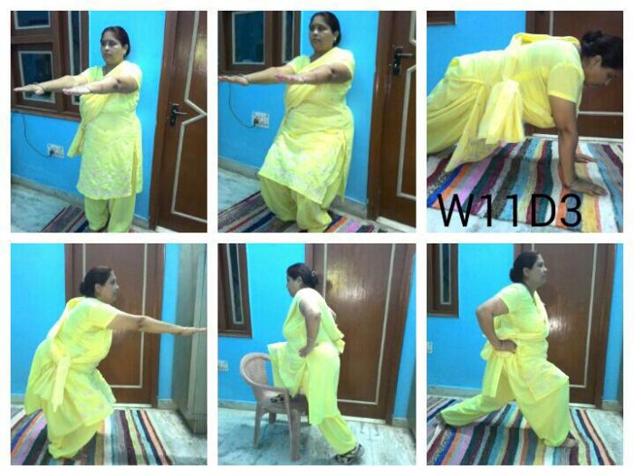 Reshma Ranjeet performing "the 7-minute Workout.'