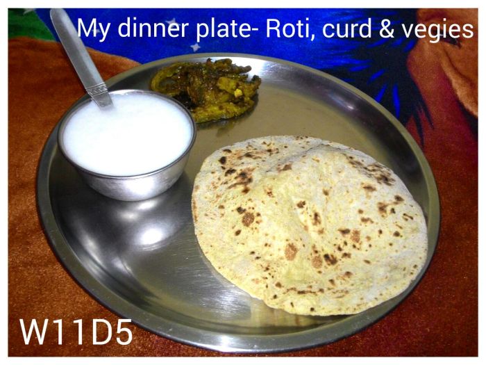 Reshma Ranjeet says, "Can't believe this is my dinner plate, the quantity has been reduce to half. All thanks to #MyFit100Days."