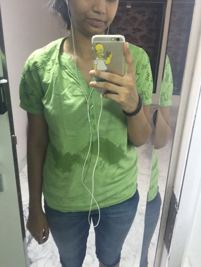 Sweat it out! Anuhya after completing her week 3 #MyFit100Days fitness challenge workout routine.