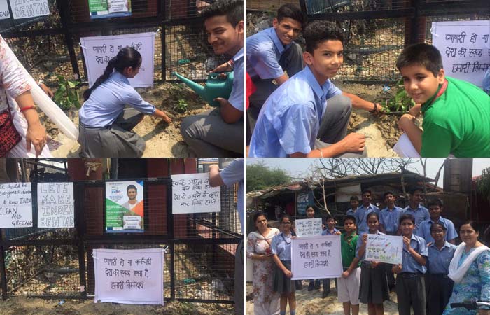 The students of Indirapuram Public School went to a nearby slum and planted 85 saplings with medicinal values. The students also pasted charts and posters to spread the message. Along with this, they explained the uses of different plants to the children of the slum, taking a promise from them that they will take care of it.