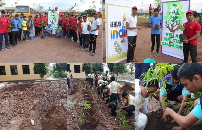 The students of Sanjay Ghodawat International School visited Sahyadri School, Vidyamandir School, Mahatma Gandhi Junior College and six other village schools to plant tree saplings. As part of the Behtar India campaign, the students planted 600 saplings collectively.