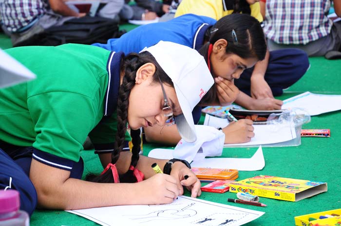 Saturday morning was transformed into a colourful retreat as NDTV ? Vedanta Our Girls our pride campaign hosted ?Paint For the Girl child? competition in Delhi Public School Udaipur.