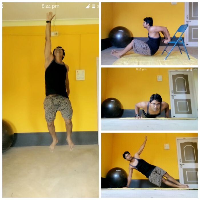 "I'm a fitness freak. Completed 'The 7-minute workout' along with a 40+ minutes of jogging," writes Indrajeet Banerjee.