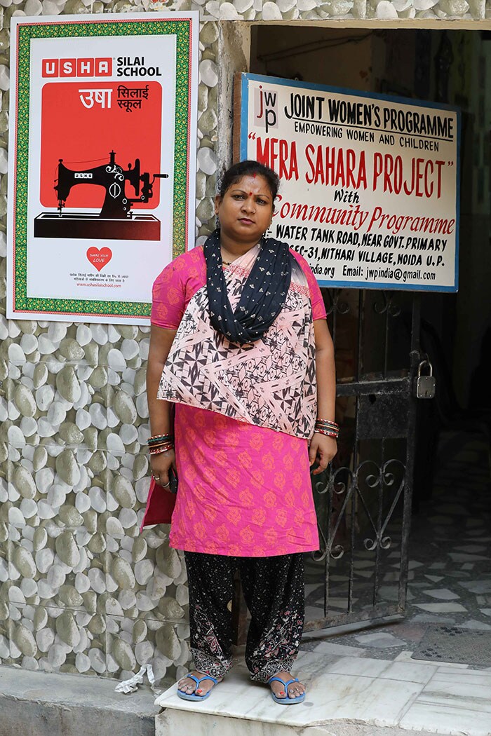 "Before becoming part of the Usha Silai School, I felt helpless and alone" says Soni, a woman who lost her 10-year old sister around the same time when the serial murders took place. Today, she is teaching carpet making to other women in the centre started by Joint Women Program.