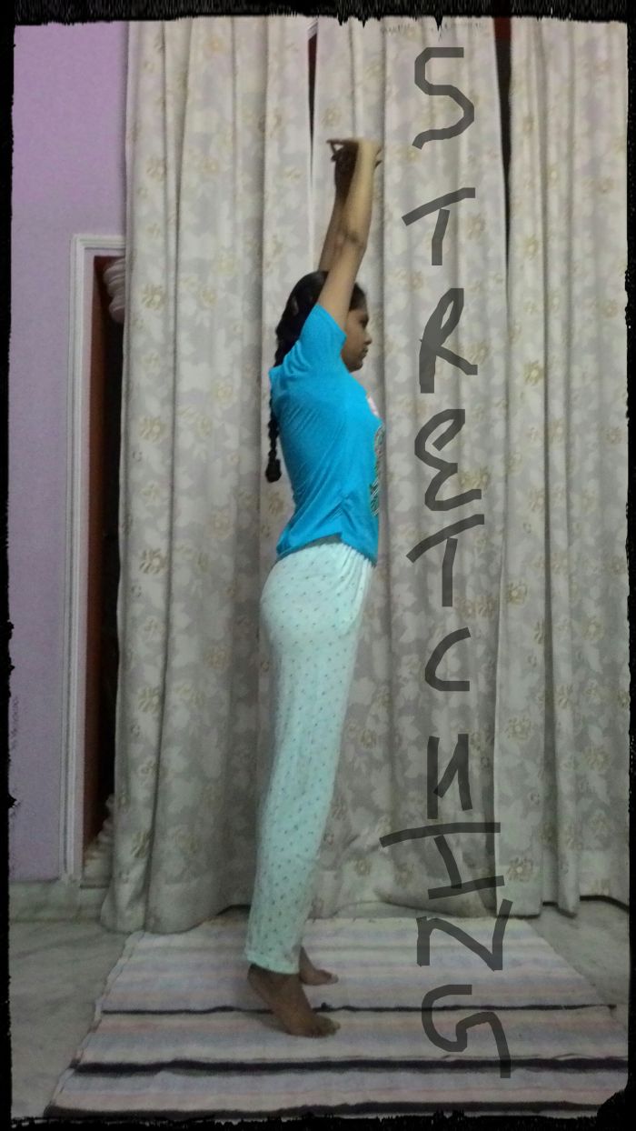 #MyFit100Days Week 4: Doing my stretching exercises - I feel more flexible now! Thanks to the 100 Days Fitness Challenge, says Monika.