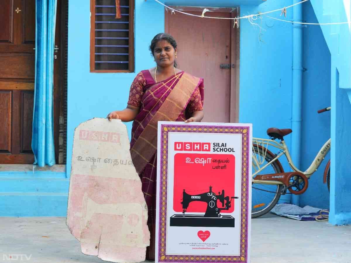 Sobiyamari's decade long journey, where she proudly holding the board she received from Usha Silai School, 10 years ago, along with her recently received board