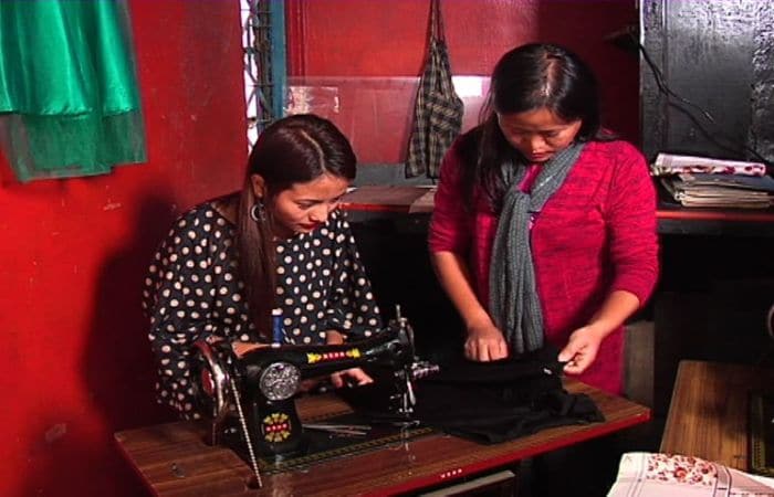 Nongsano Naleo with a student at her training center in Dimapur, Nagaland. Till date, she has taught more than 50 students in her village.