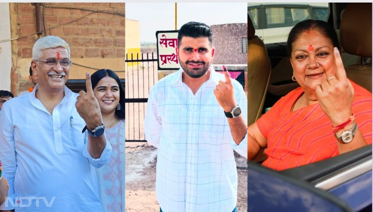 राजस्थान के दिग्गज नेताओं ने वोट के बाद दिखाई उंगली में लगी स्याही