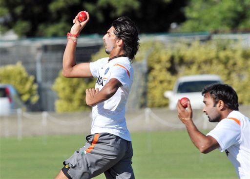Ishant Sharma bowls in the nets during Team India's training at Nelson Park in Napier on Wednesday.(AP Photo) Team India at nets in Napier