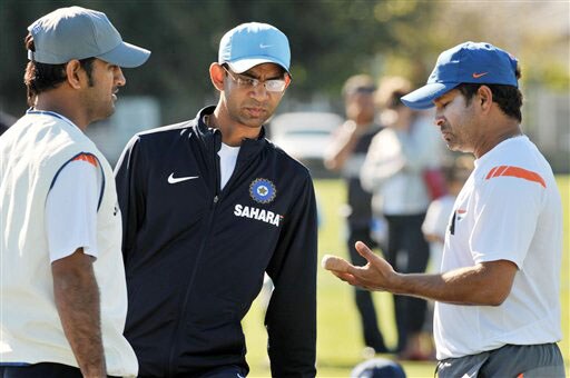 Virender Sehwag attends Team India's training at Nelson Park in Napier on Wednesday.(AP Photo) Team India at nets in Napier