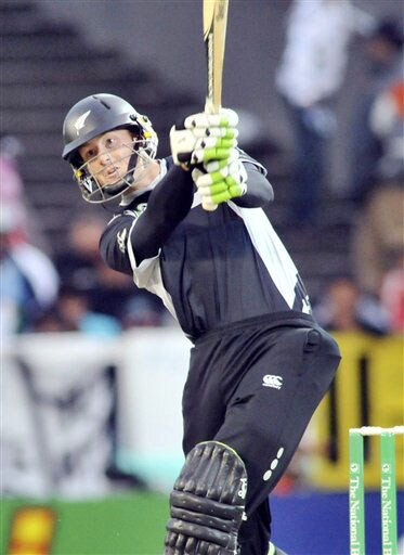 New Zealand's Martin Guptill bats against India in the 5th ODI match at Auckland on Saturday. (AP Photo) India win ODI series 3-1