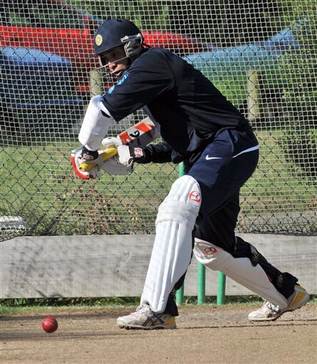 India's VVS Laxman in the nets at the Test players first net session prior to their forthcoming three Test series against New Zealand in Hamilton on Thursday. (AP Photo) India Test players at nets