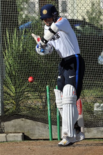 India's Rahul Dravid in the nets at the Test players first net session prior to their forthcoming three Test series against New Zealand in Hamilton on Thursday. (AP Photo) India Test players at nets