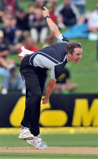 Iain O'Brien bowls against India in their 1st one-day international match at McLean Park in Napier on Tuesday, March 3, 2009. (AP Photo) India vs New Zealand: 1st ODI