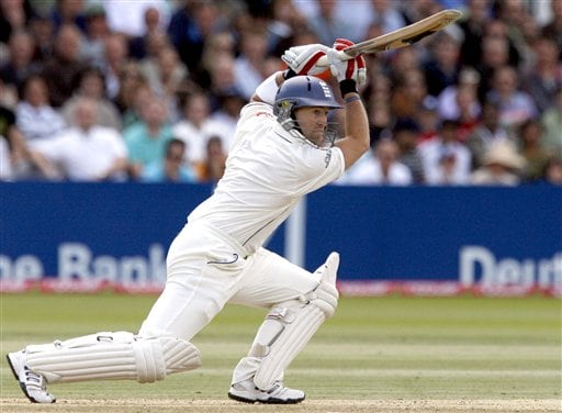 India's RP Singh celebrates after he claims the wicket of England's Paul Collingwood during the fourth day of the first Test Match at Lord's cricket ground, London on Sunday. India vs England, 1st Test - Day 4