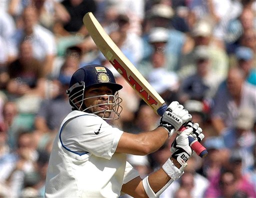 India's Sachin Tendulkar hooks the ball for 4 runs during the second day of the third cricket test match at The Oval, in London on Friday. India vs England, 3rd Test - Day 2