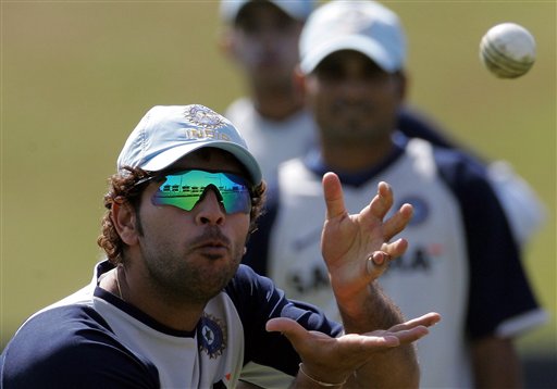 Eye on the ball: The sensational Yuvraj Singh, who has grown in stature after the T20 finals, might just be an option for the selectors to lead India in Tests. India's captaincy dilemma