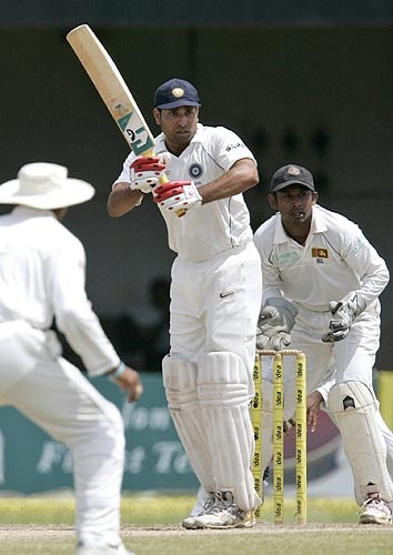 VVS Laxman flicks one away against Sri Lanka on Monday. India vs SL, 3rd Test, Day 4