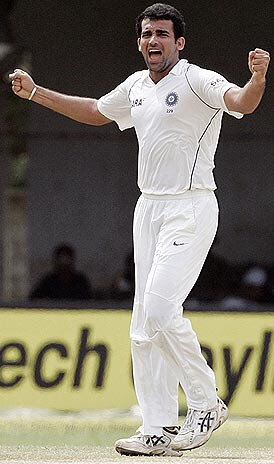 Zaheer Khan celebrates after dismissing Kumar Sangakkara on Monday. India vs SL, 3rd Test, Day 4