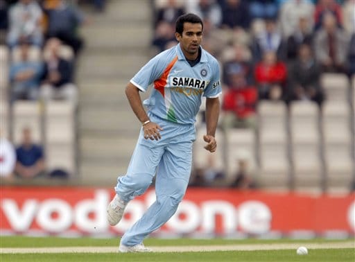 Zaheer Khan runs to field the ball during the one-day cricket match between England and India at The Rose Bowl cricket ground in Southampton, England, Tuesday, Aug. 21, 2007. Ind v Eng, 1st ODI