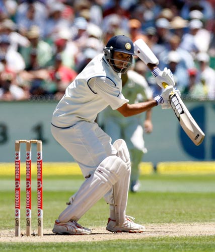VVS Laxman in action during the second day of the first Test match against Australia at the Melbourne Cricket Ground in Melbourne on Thursday, December 27, 2007. 1st Test, Ind vs Aus - Day 2