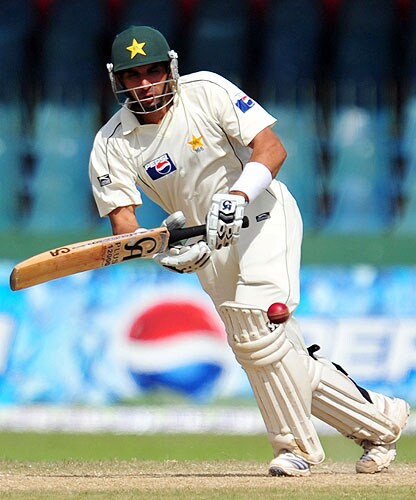 Misbah-ul-Haq bats during the third and final Test match between Sri Lanka and Pakistan at The Sinhalese Sports Club in Colombo. (AFP Photo) Pak vs SL: 3rd Test, Day 3