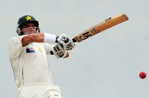 Misbah-ul-Haq bats during the first day of the second Test match between Pakistan and Sri Lanka at The P. Saravanamuttu Stadium in Colombo. (AFP Photo) Day 1: Pak vs SL, 2nd Test