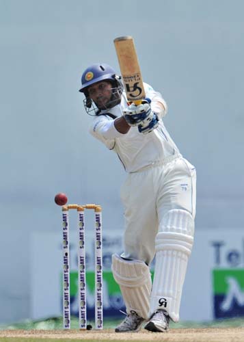 Tillakaratne Dilshan bats during the second day of the second Test match between Pakistan and Sri Lanka at The P. Saravanamuttu Stadium in Colombo. (AFP Photo) Day 2: Pak vs SL, 2nd Test